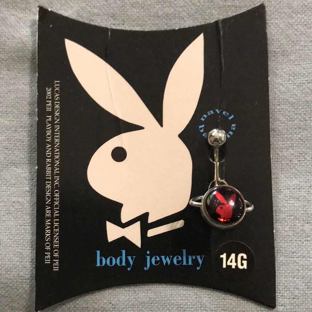 Playboy red Surgical stainless steel 14G Naval Rin - Picture 4 of 5
